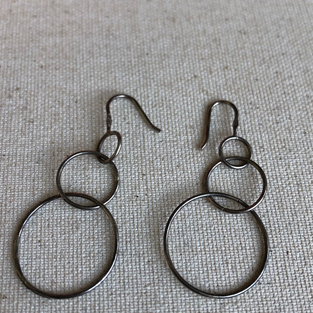 Silpada Sterling dangle hoop earrings (E38)